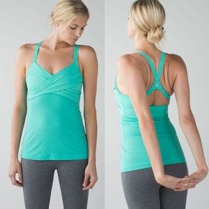 Lululemon wrap it up tank in Bali breeze color